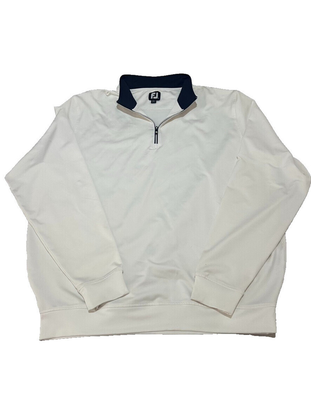 FootJoy Men XL White 1/4 Zip Golf Pullover Performance Long Sleeve FJ Sweater
